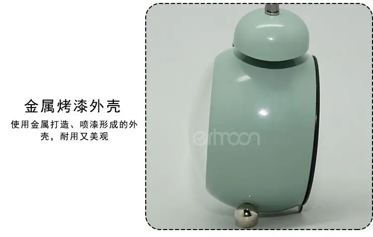Quartz Alarm Clock White Retro Bell Design — feature 6