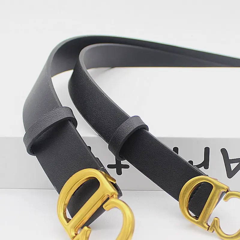 Black European Cd Buckle Belt for Women - Image 2