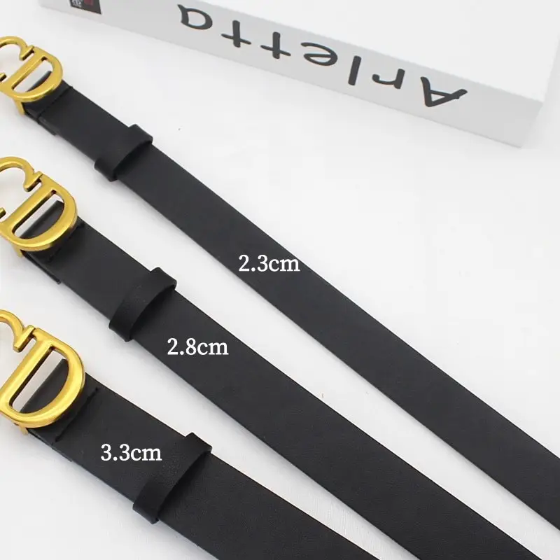 Black European Cd Buckle Belt for Women - Image 3