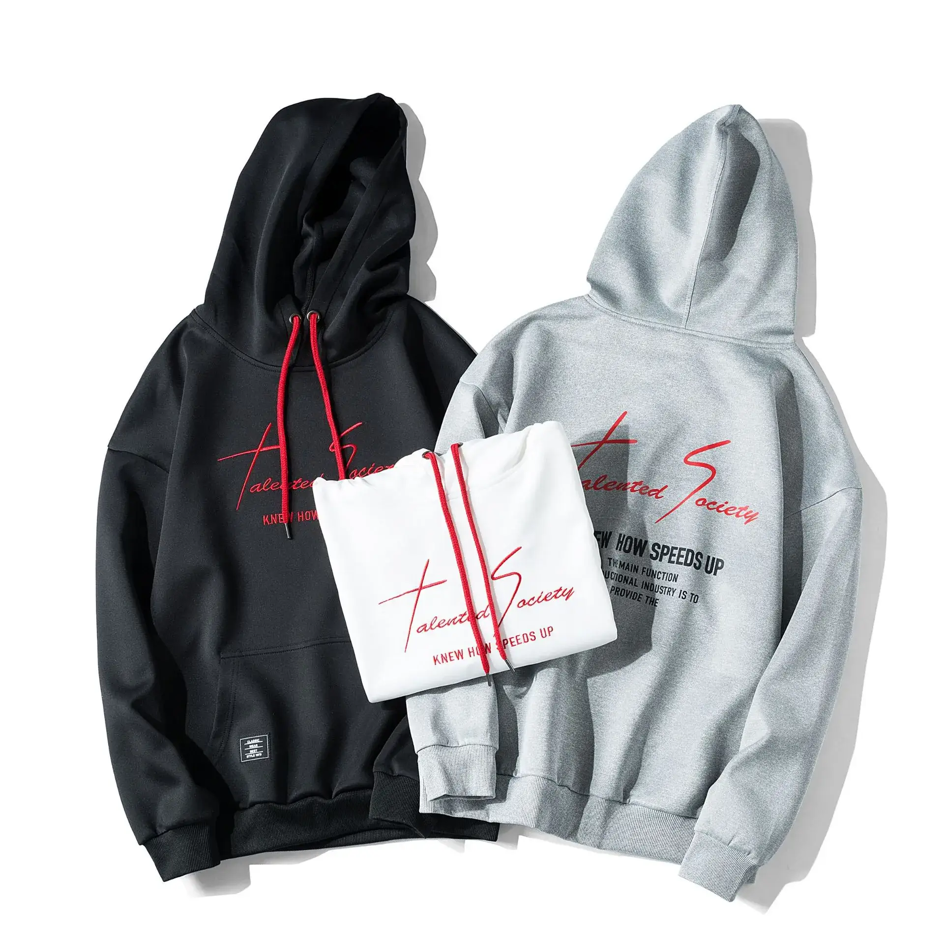 Men Black Hooded Crewneck Sweatshirt with Motivational Print - Image 5