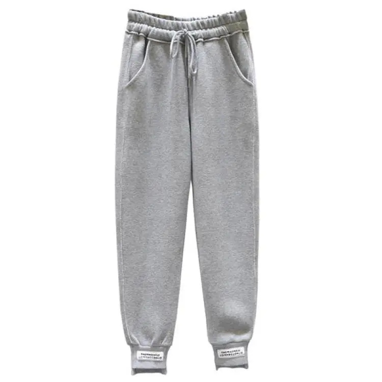 Women White Fleece Lined Casual Pants Loose Autumn Winter 2020 - Image 11