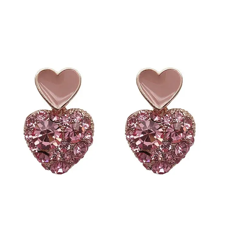 Heart Shaped Pink Earrings for Women - Image 8