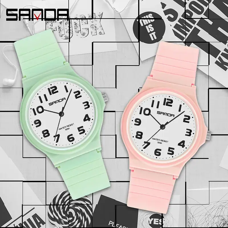 Sanda Black Silicone Kids Watch with Analog Display - Image 11
