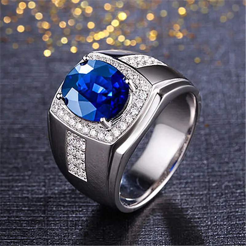 Luxury Rose Gold Sapphire Ring with Crystal Clasp - Image 3