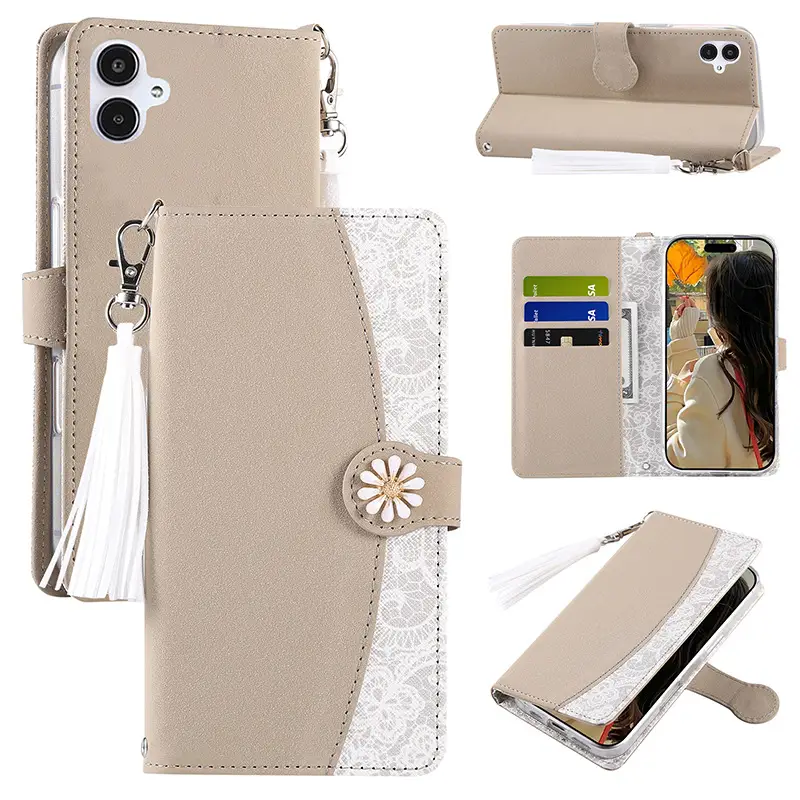 Yellow Leather Tassel Phone Case for Samsung Galaxy S23