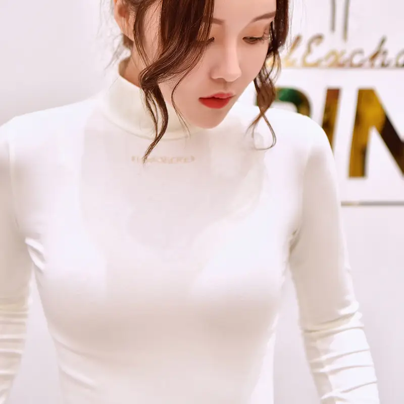Women's 2025 Fleece Half-High Collar Top with Letter Embroidery — feature 20