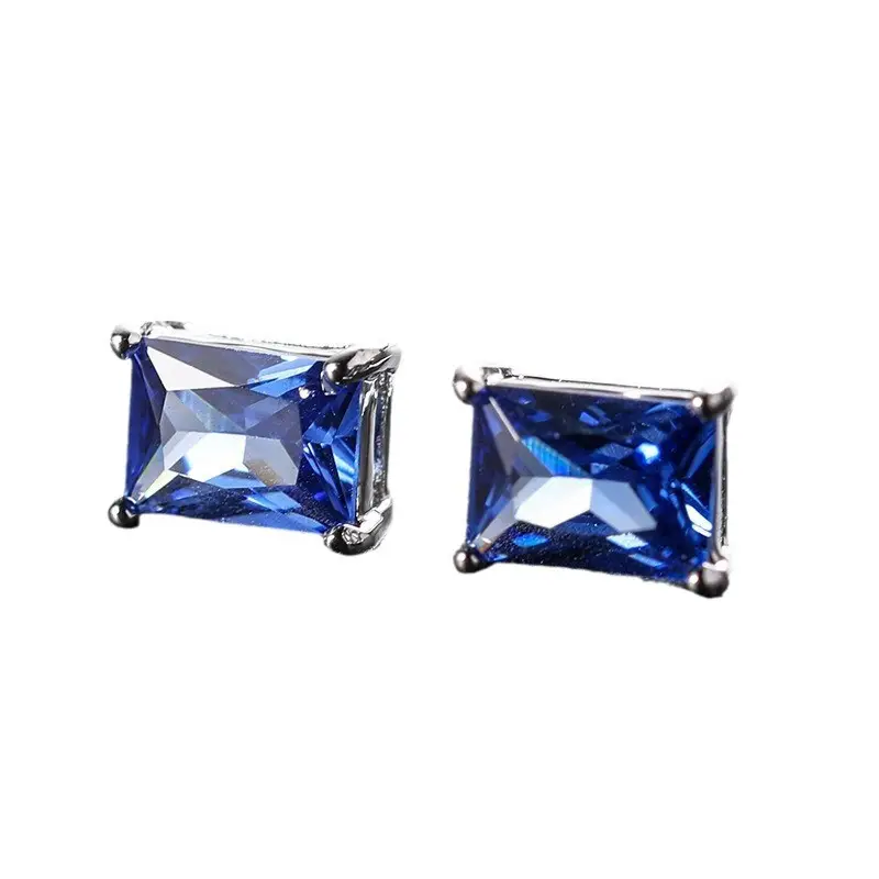 Korean Style Four Prong Colored Zircon Earrings - Image 6