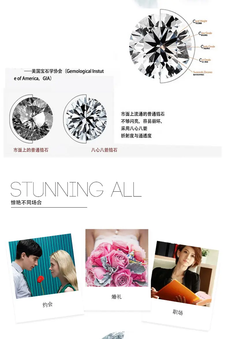 Korean Style Four Prong Colored Zircon Earrings — feature 12