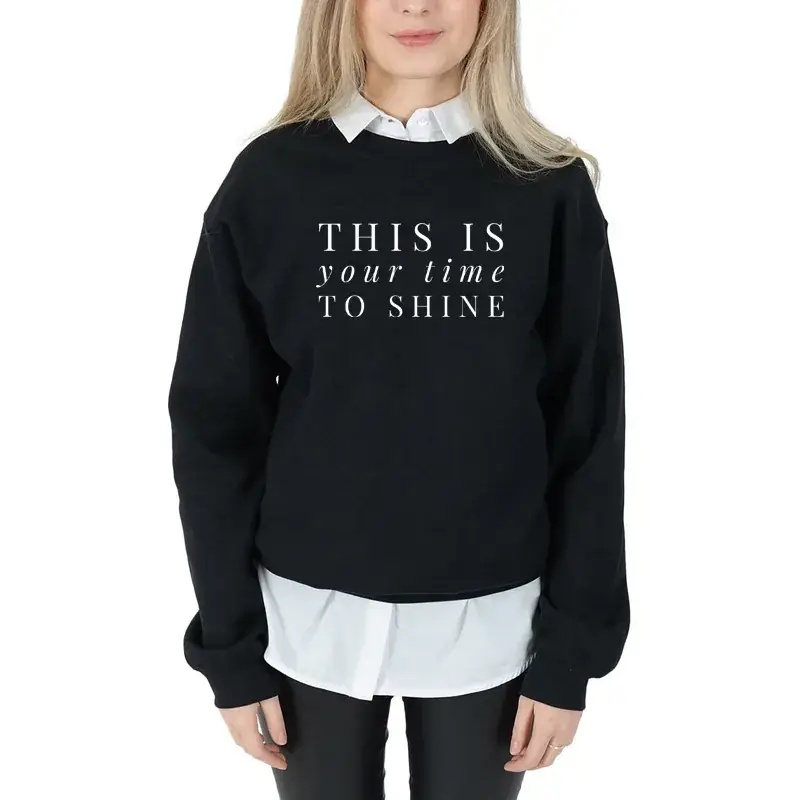 Green Printed Round Neck Sweater for Women