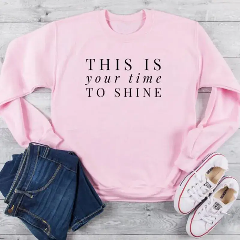 Green Printed Round Neck Sweater for Women