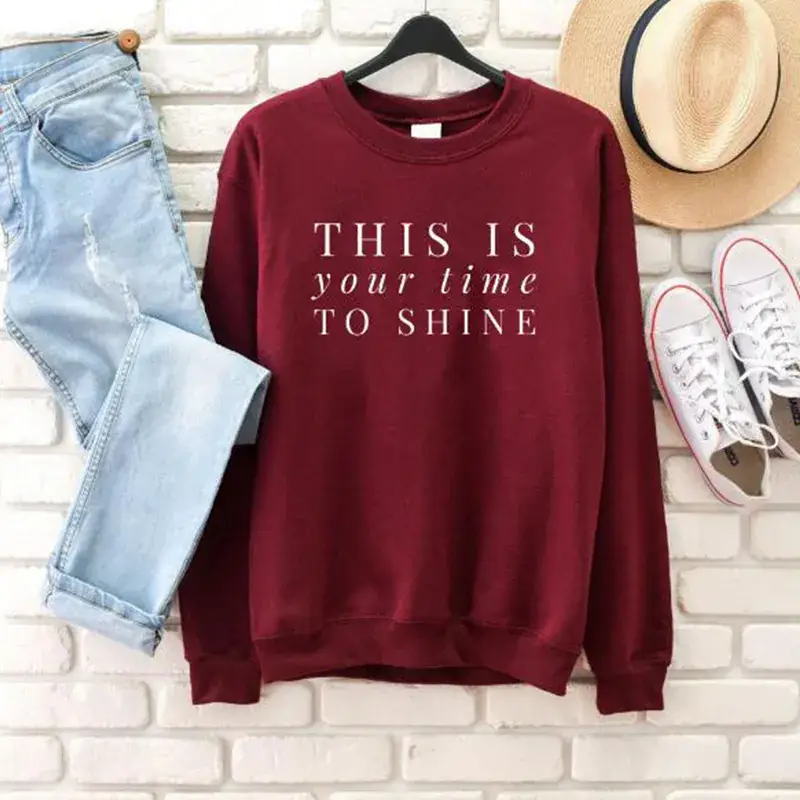 Green Printed Round Neck Sweater for Women