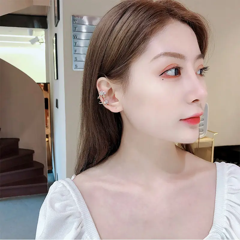 Japanese Korean Butterfly Flower Ear Clips No Hole - Image 4