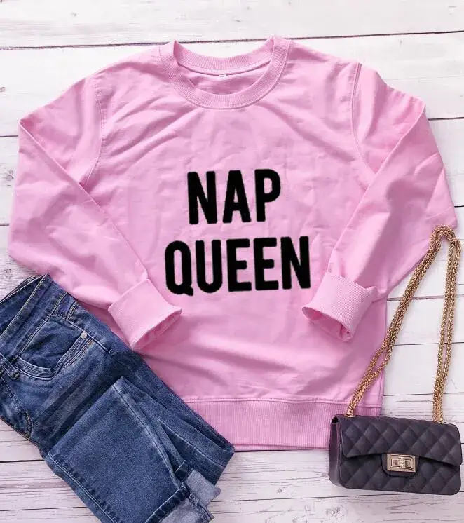 Nap Queen Printed Cotton Round Neck Sweatshirt