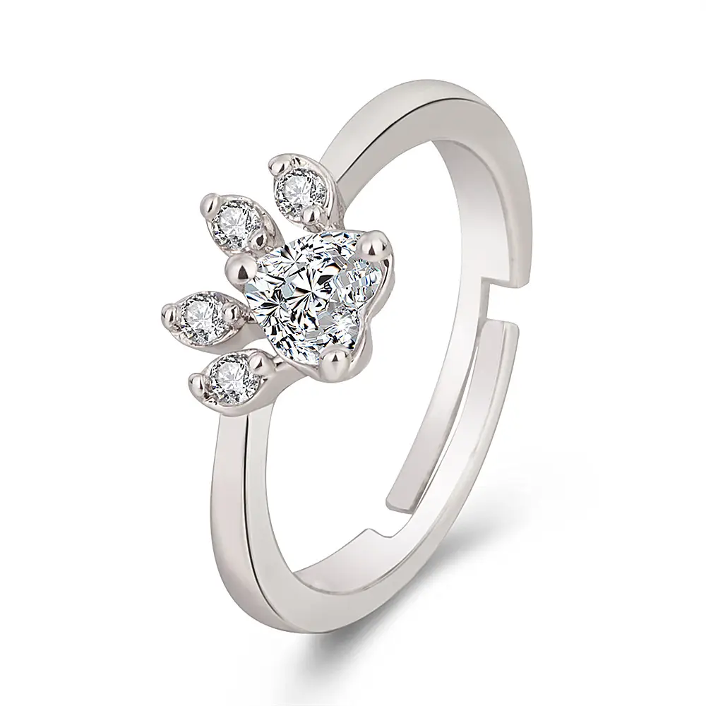 Platinum Zircon Claw Bracelet Set for Women - Image 7