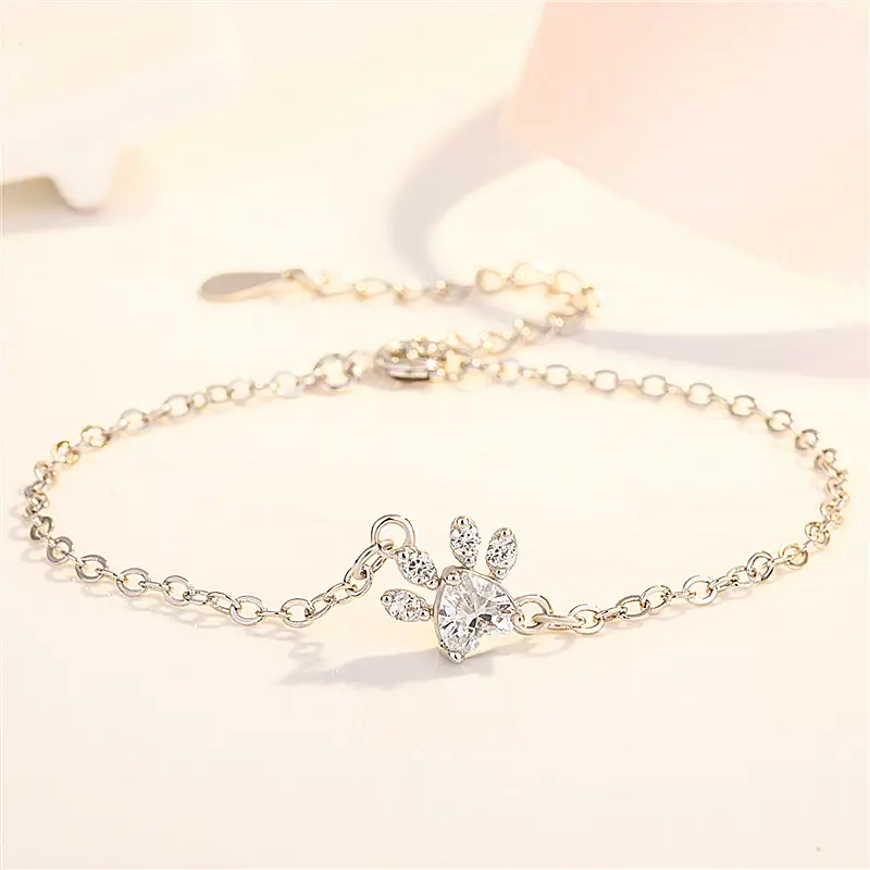 Platinum Zircon Claw Bracelet Set for Women — feature 14