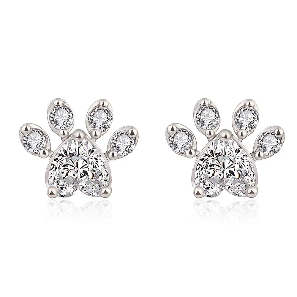 Platinum Zircon Claw Bracelet Set for Women - Image 2