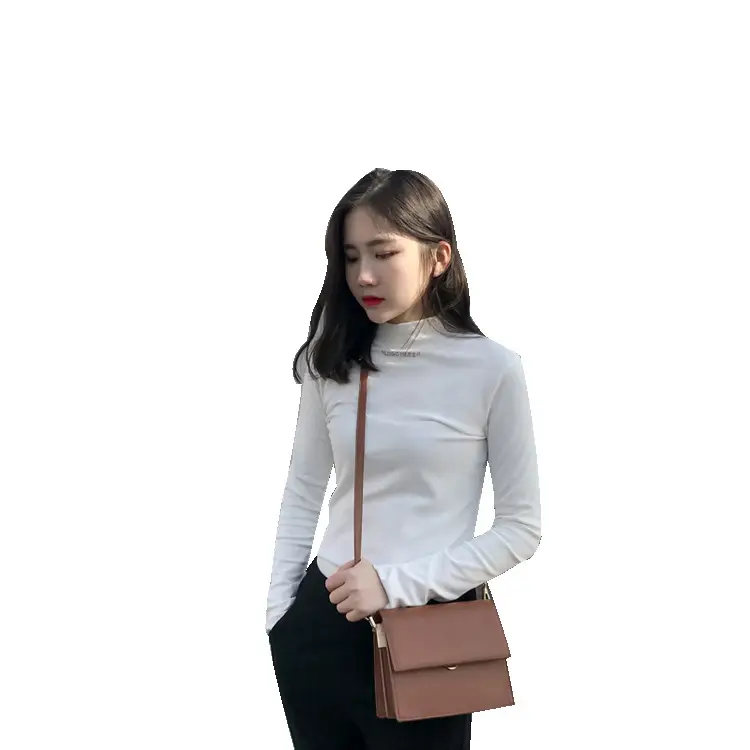 2019 Winter Black Velvet Slim Fit Long Sleeve T-Shirt for Women - Image 13