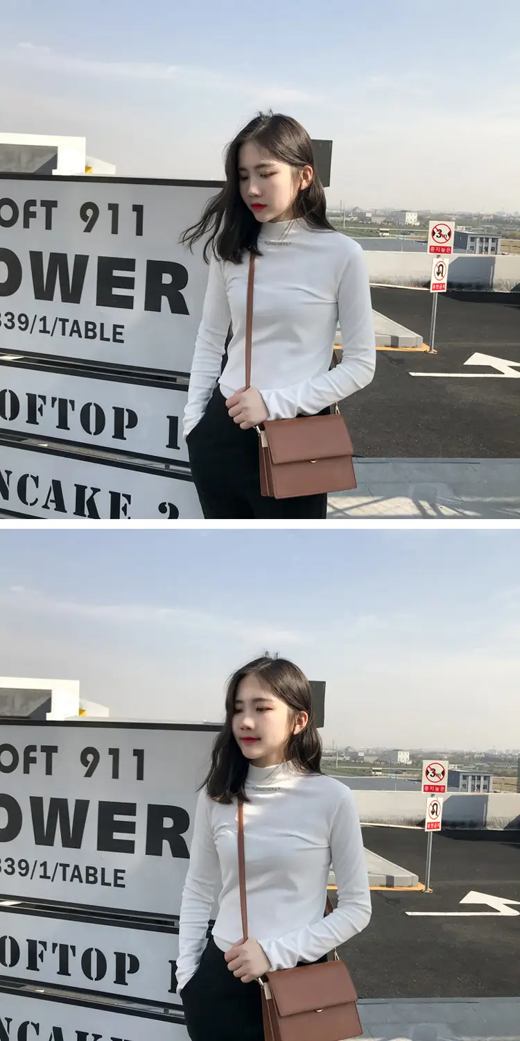 2019 Winter Black Velvet Slim Fit Long Sleeve T-Shirt for Women — feature 6