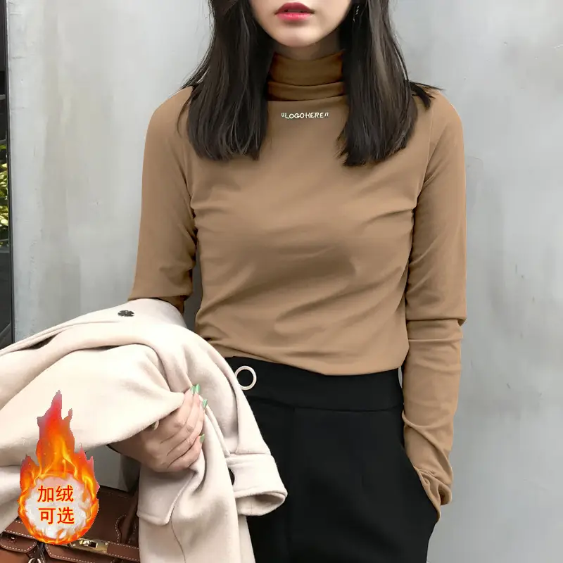 2019 Winter Black Velvet Slim Fit Long Sleeve T-Shirt for Women - Image 7