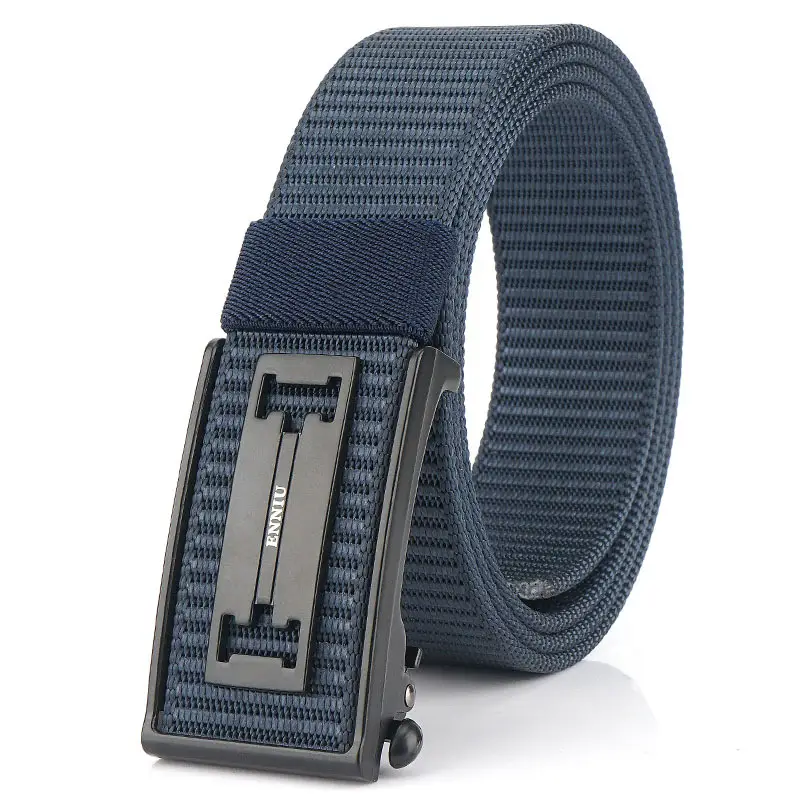 Men's Black Nylon Belt with Automatic Buckle - Image 4