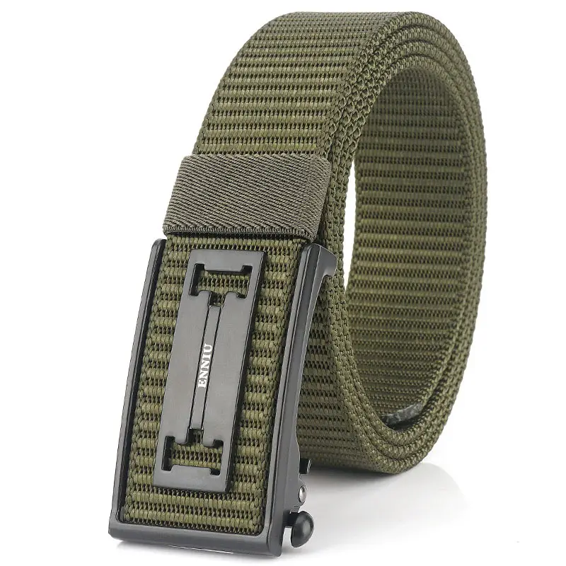Men's Black Nylon Belt with Automatic Buckle - Image 2