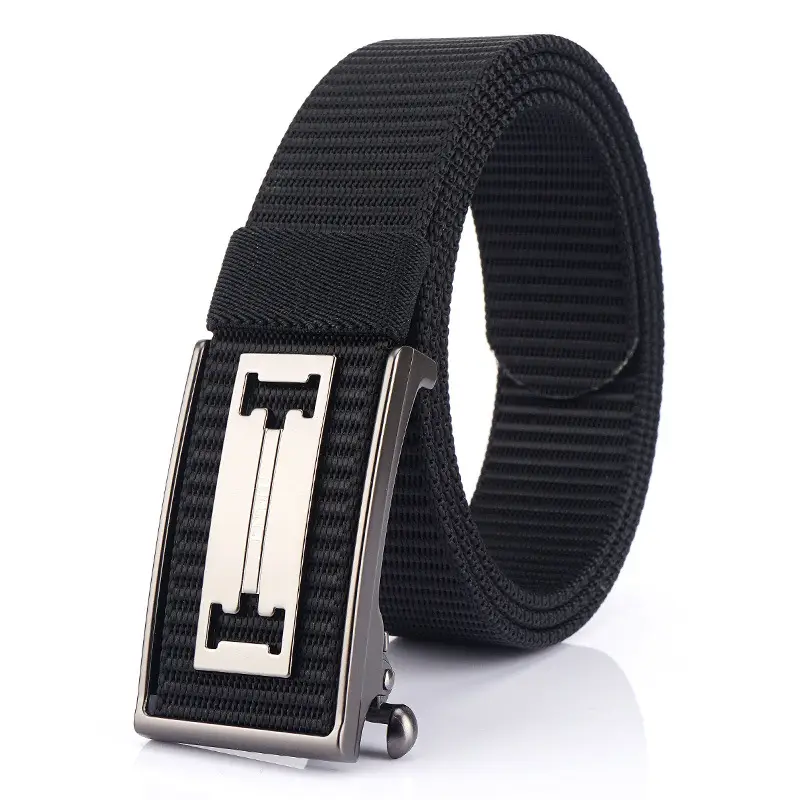 Men's Black Nylon Belt with Automatic Buckle - Image 8