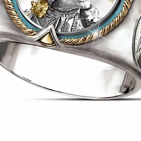 Memorial American Indian Chief Hip Hop Pirate Eagle Ring - Image 4