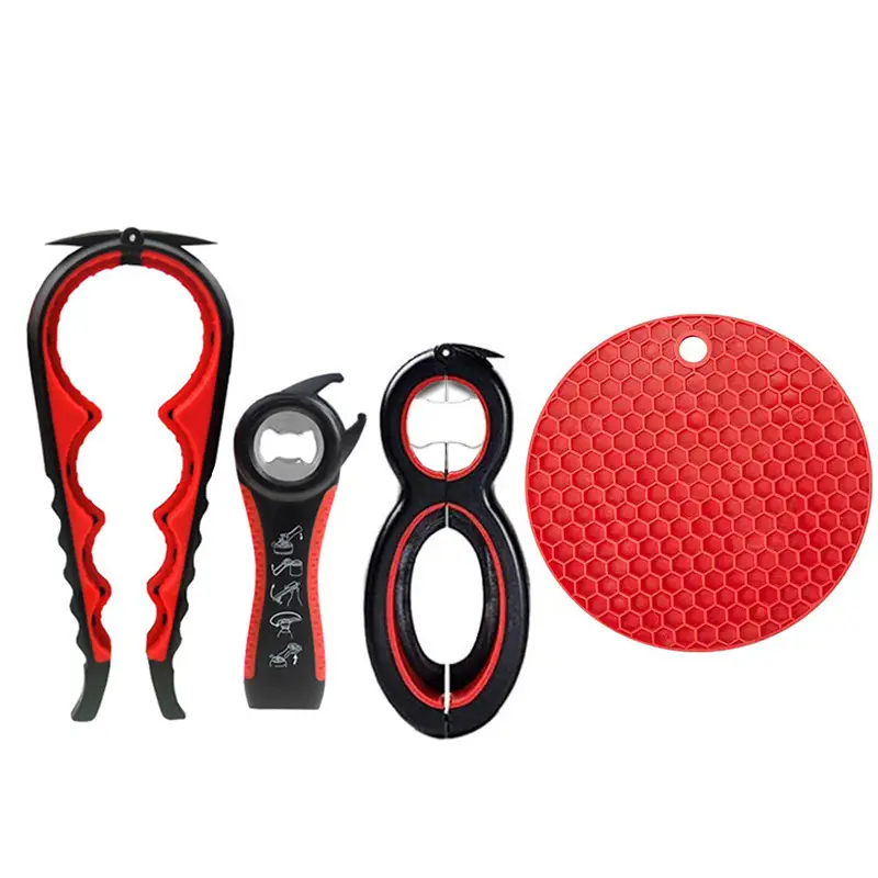 New four-piece set, two black and red