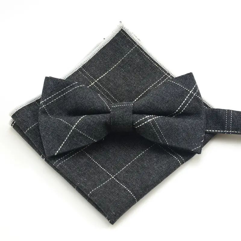 Men's Blue Cotton Bow Pocket Towel Set - Image 7