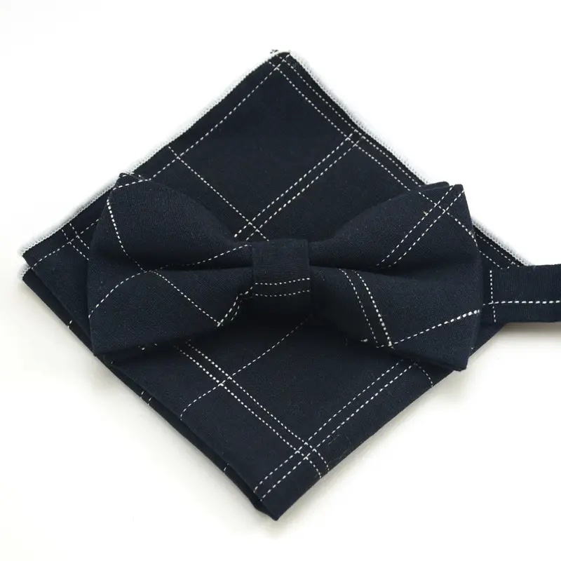 Men's Blue Cotton Bow Pocket Towel Set - Image 9