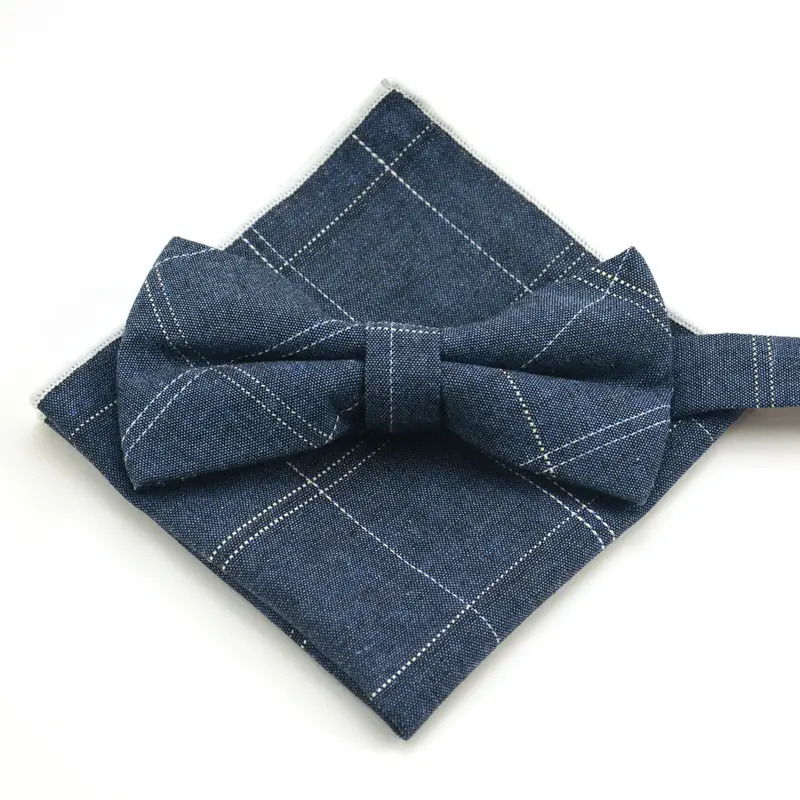 Men's Blue Cotton Bow Pocket Towel Set - Image 10