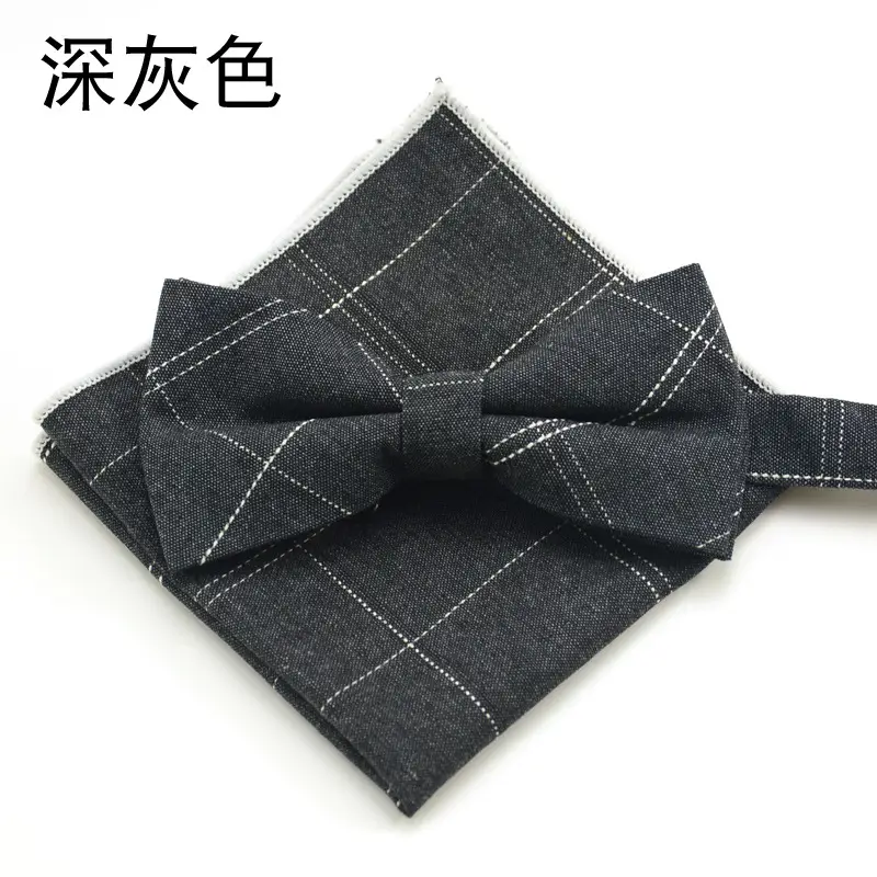 Men's Blue Cotton Bow Pocket Towel Set - Image 3