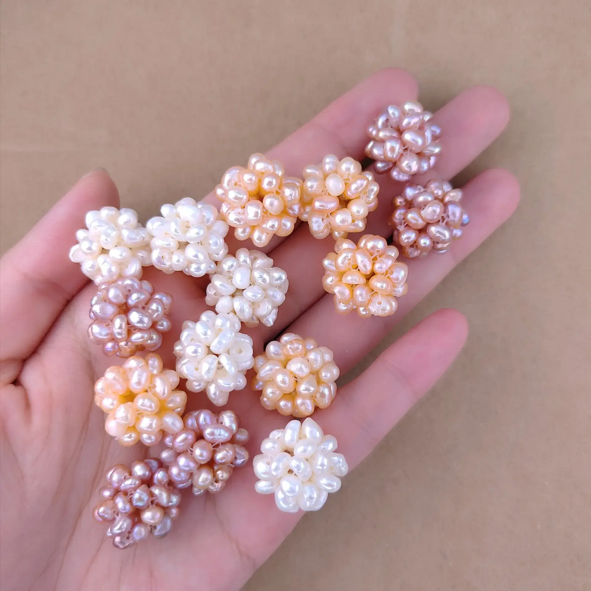 Wholesale Handwoven Pearl Ball Earrings for Women - Image 5