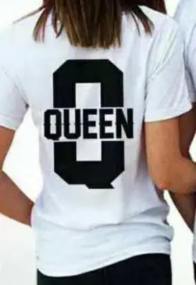 Queen King Back Print T-Shirt White Short Sleeve - Image 2