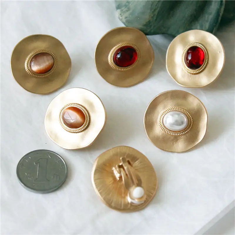 Vintage French Gem Earrings with Antique Cat's Eye Stone - Image 16