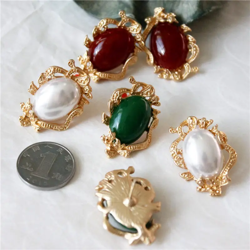 Vintage French Gem Earrings with Antique Cat's Eye Stone - Image 17