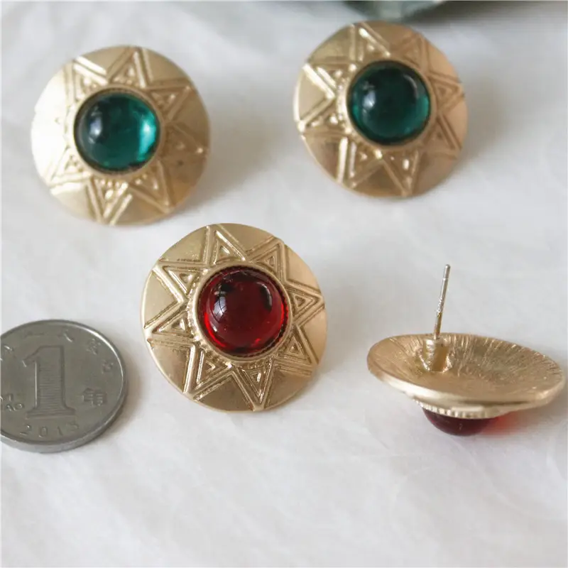 Vintage French Gem Earrings with Antique Cat's Eye Stone - Image 18