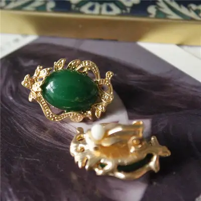 Vintage French Gem Earrings with Antique Cat's Eye Stone - Image 12