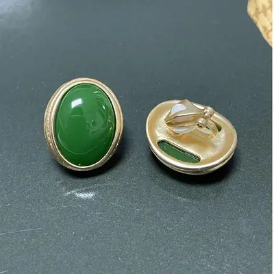 Vintage French Gem Earrings with Antique Cat's Eye Stone - Image 14
