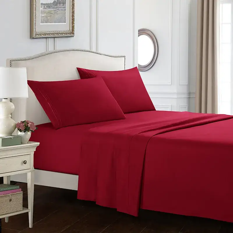 White 4-Piece Bed Sheet Set for Bedroom - Image 2