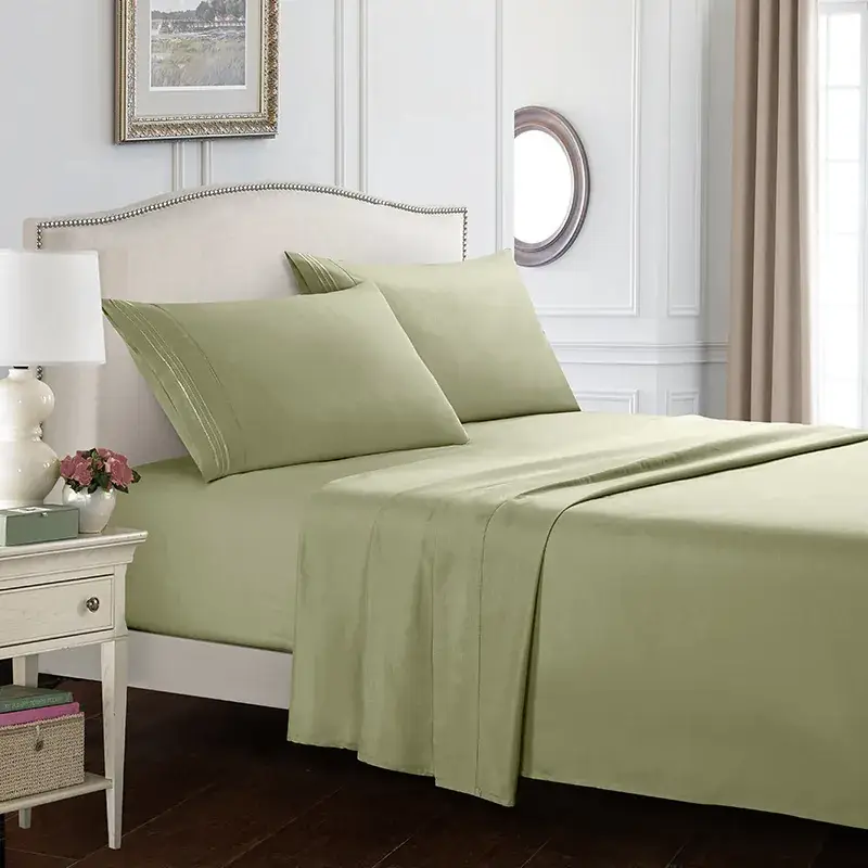 White 4-Piece Bed Sheet Set for Bedroom - Image 8