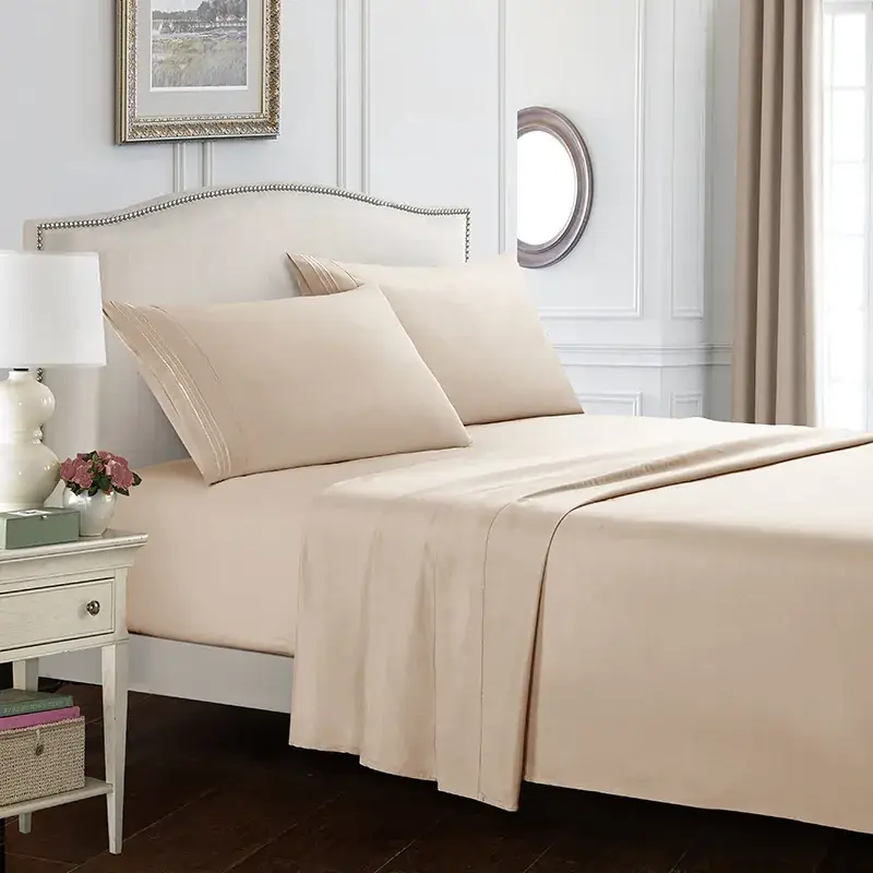 White 4-Piece Bed Sheet Set for Bedroom - Image 9