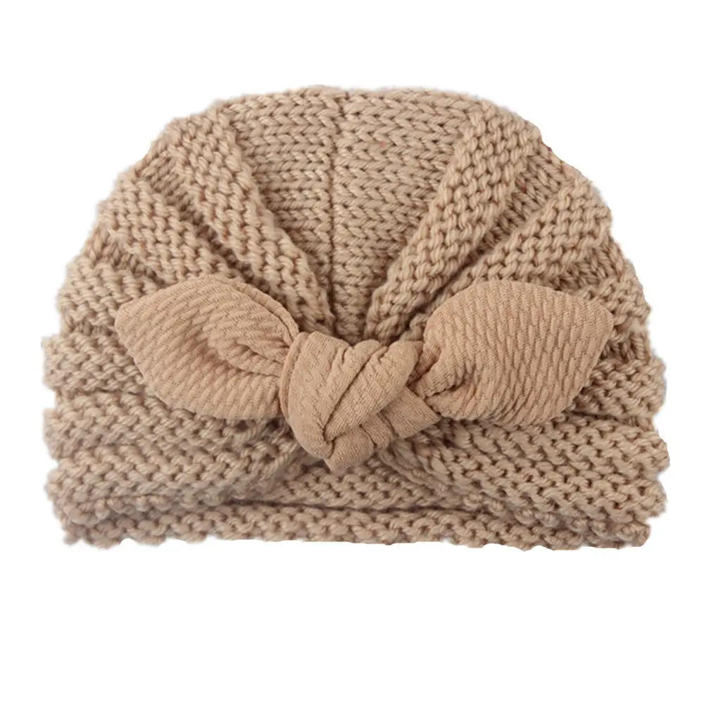 New Baby Knit Hat with Yellow Bow for Boys Girls - Image 6