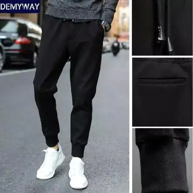 Fleece Lined Warm Pants for Men Ankle-Tied Harem Style - Image 9