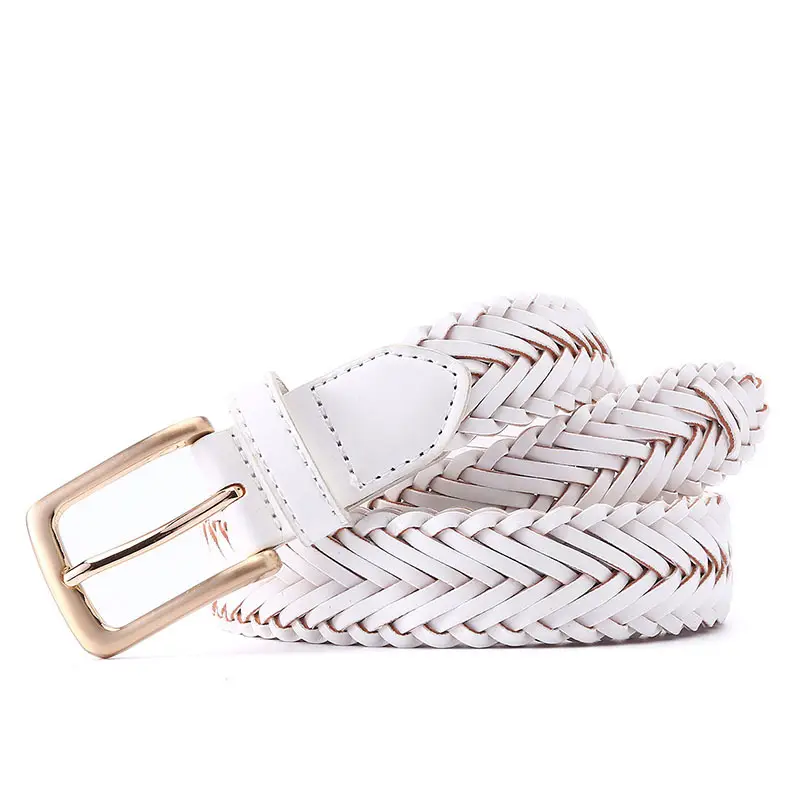 Black Braided Women's Belt with Gold Buckle - Image 3