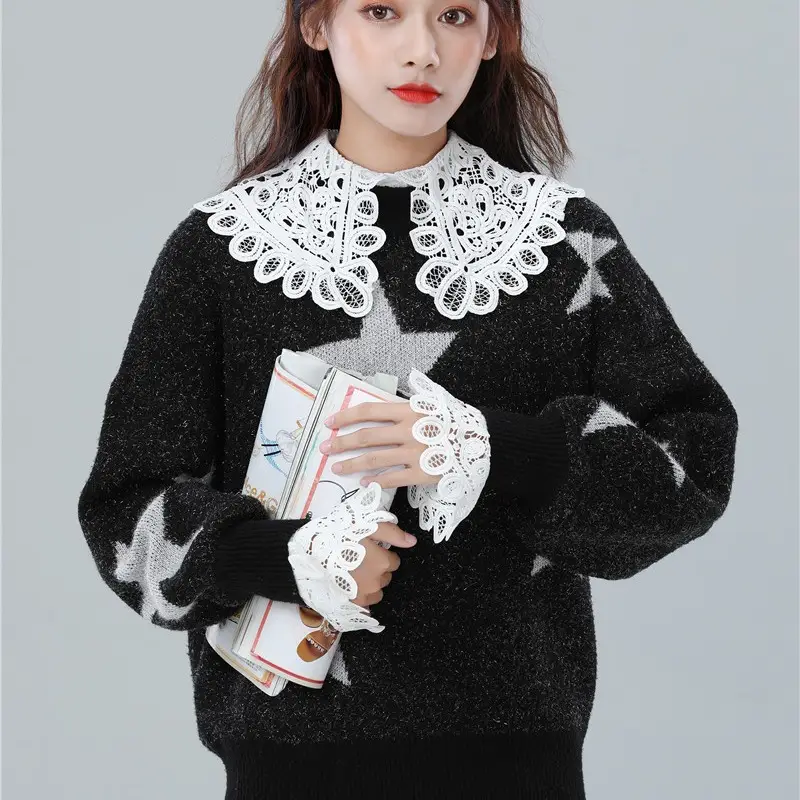 White Lace Cuff Accessory for Women - Image 3