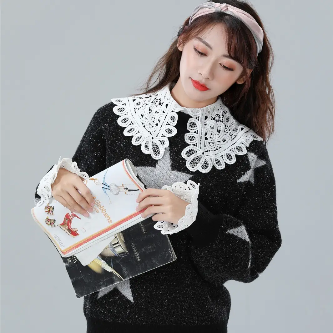 White Lace Cuff Accessory for Women - Image 4
