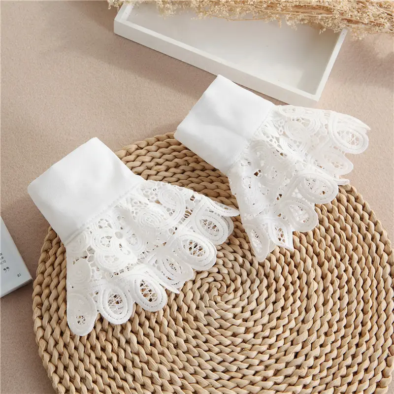 White Lace Cuff Accessory for Women — feature 3