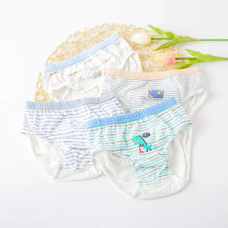 Children's Cotton Cartoon Underwear 4 Pcs Single Sided - Image 4