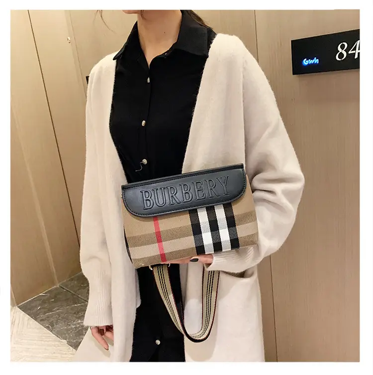 Women Plaid Crossbody Bag Korean Style 2024